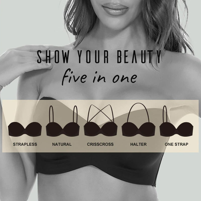 Full Support Non-Slip Convertible Bandeau Bra
