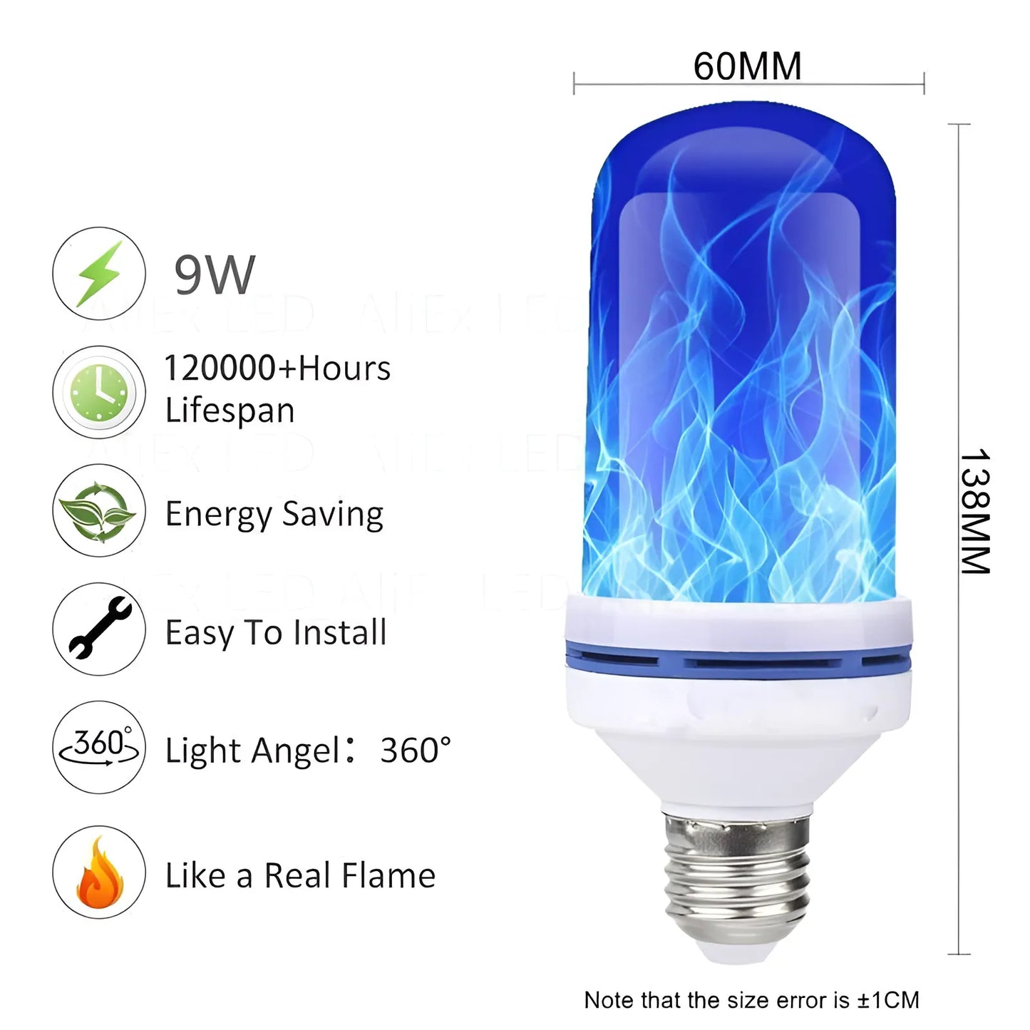 LED Flame Lightning Bulb