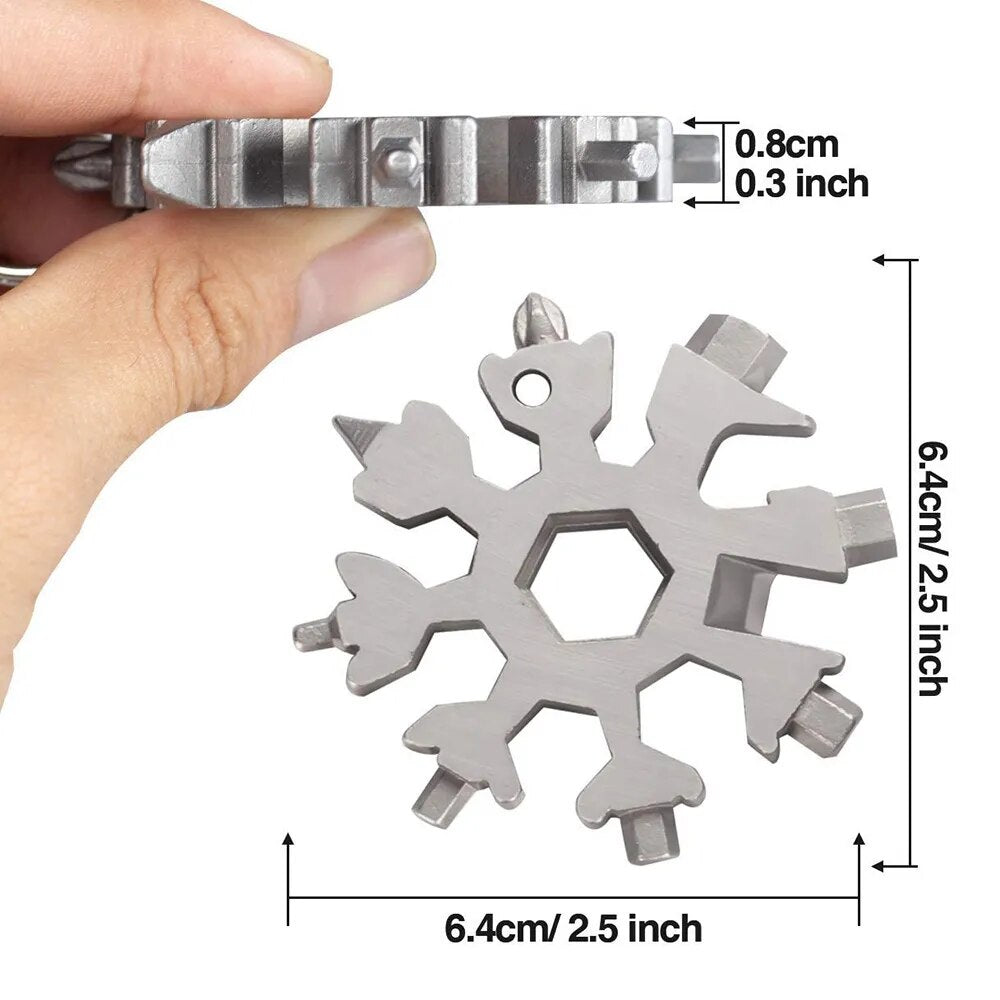 18-in-1 Stainless Steel Multi-Tool Snowflakes