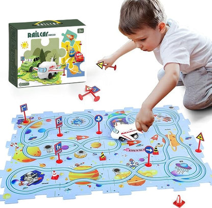 Children's Educational Puzzle Track Car Play Set