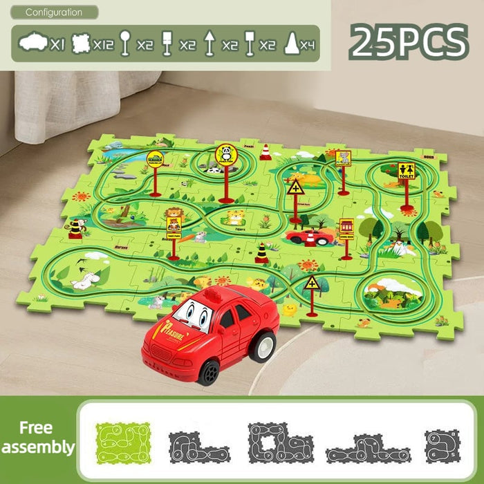 Children's Educational Puzzle Track Car Play Set