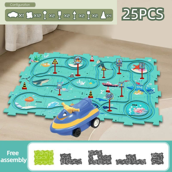 Children's Educational Puzzle Track Car Play Set