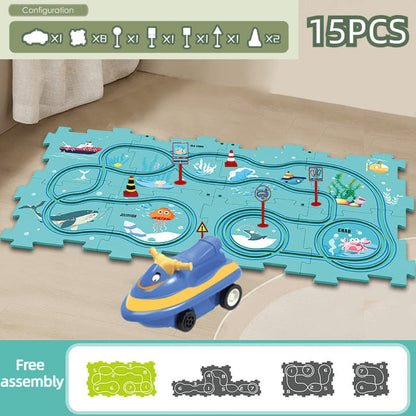 Children's Educational Puzzle Track Car Play Set