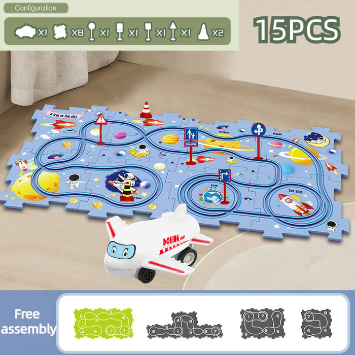 Children's Educational Puzzle Track Car Play Set