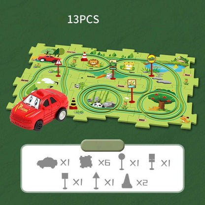 Children's Educational Puzzle Track Car Play Set