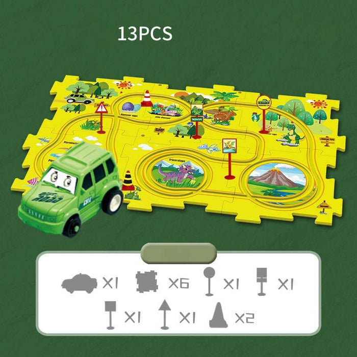 Children's Educational Puzzle Track Car Play Set