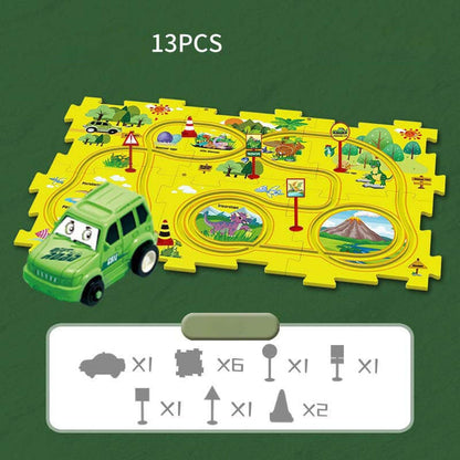 Children's Educational Puzzle Track Car Play Set