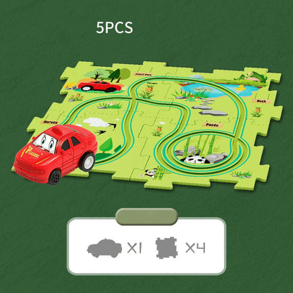 Children's Educational Puzzle Track Car Play Set