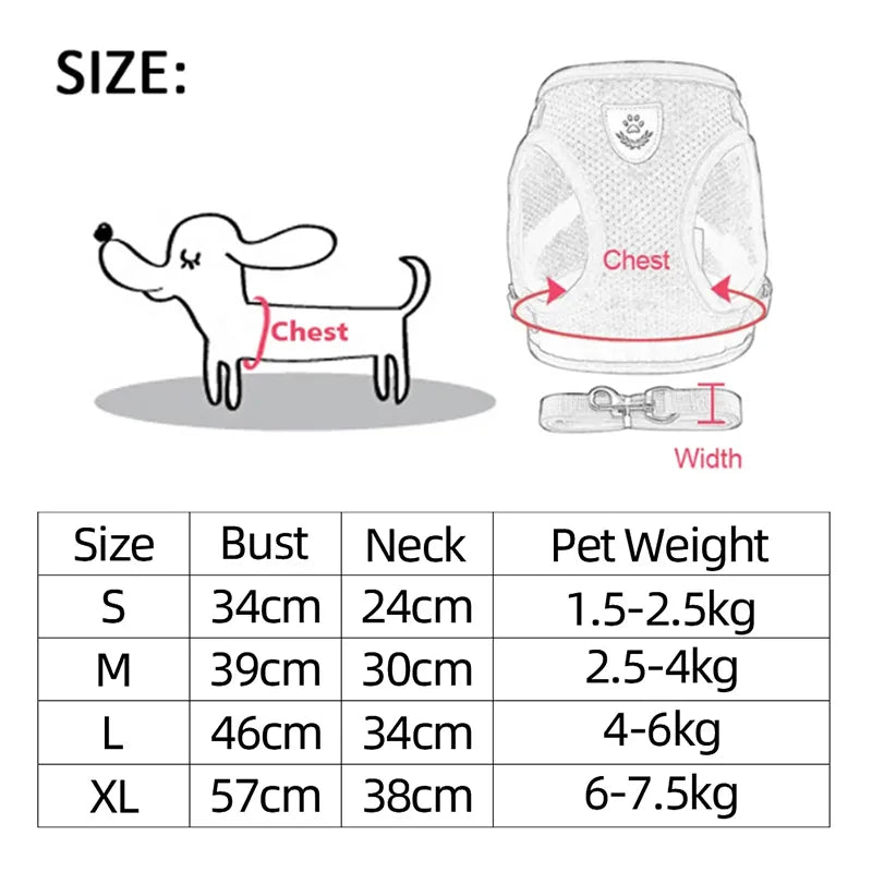 Pet Harness Vest Walking Lead
