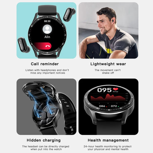 Smart Watch with Earbuds 2 in 1