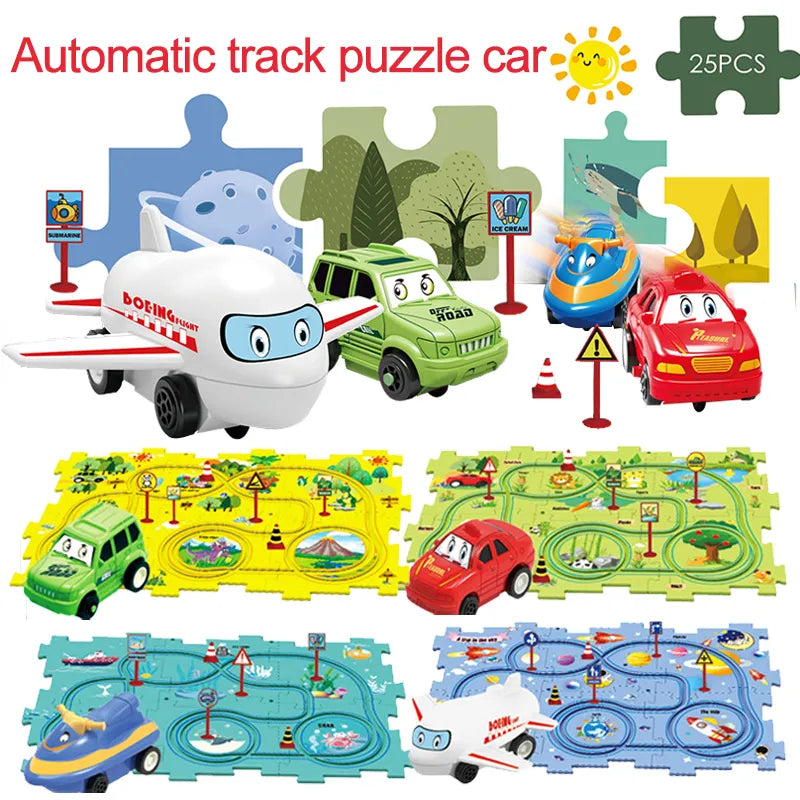 Children's Educational Puzzle Track Car Play Set